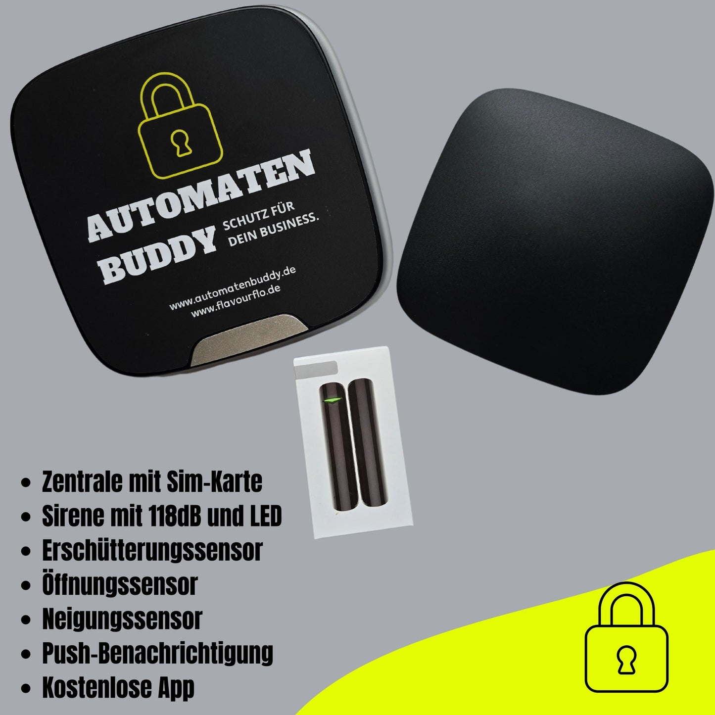 Snackautomat Alarmanlage Komplett-Kit AutomatenBuddy Basic universal mit Sim-Karte